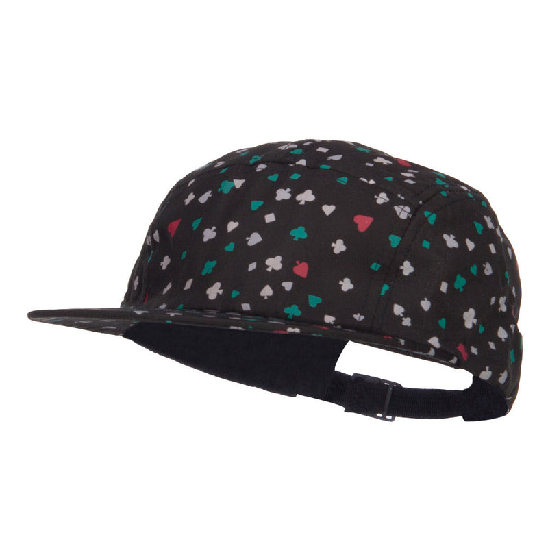 Men's 5 Panel Card Print Cap
