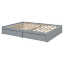 Daybed With Fence Guardrails And 2 Drawers, Split Into Independent Floor Bed & Daybed by HouseOfZazla