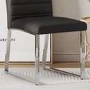 A set of 4 dining chairs, black dining chair set, PU material high backrest seats and sturdy leg chairs, suitable for restaurants, kitchens, and living rooms