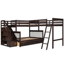 Solid L Shaped Bunk Bed With 3 Drawers, Ladder And Staircase by HouseOfZazla
