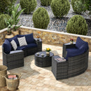 Outdoor Patio Furniture 11-Piece Half-Moon Sectional Round Patio Furniture Set by HouseOfZazla