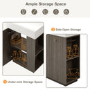 Bathroom Vanity With Sink, Freestanding Wood Grain Cabinet With Storage by Unique Piece Furniture
