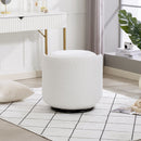 Barrel Chair & Built In Storage, 360° Swivel - Beige by HouseOfZazla