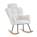 Contemporary Teddy Fabric Upholstered Nursery Rocking Glider Chair With High Backrest And Pillow by HouseOfZazla