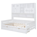 Daybed With All-In-One Cabinet And Shelf