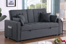 Cody II - Convertible Sleeper Loveseat With Cup Holder, Charging Ports and Pocket - Dark Gray by HouseOfZazla