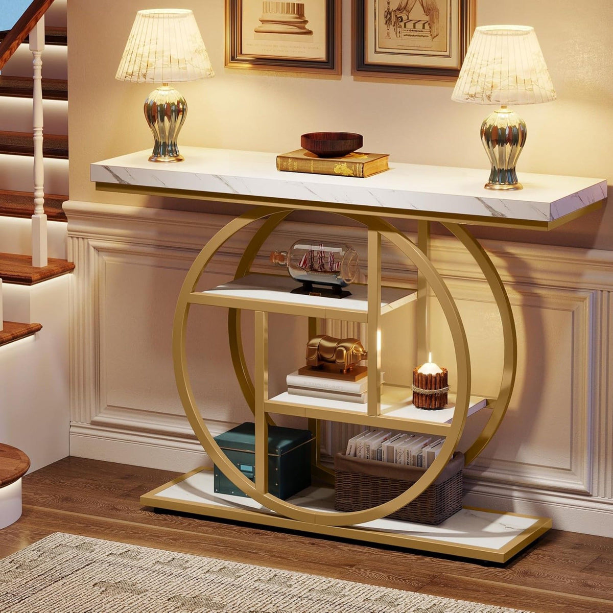 Console Table With 4 Tier Design For Living Hallway, photo 35 of 36