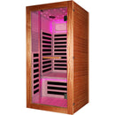 Single Person Sauna Room With LED Lighting, Epoxy Heating Plates, And Compact Design - American White Oak by HouseOfZazla