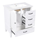 30" Bathroom Vanity With Sink, 3 Drawers, Adjustable Feet by HouseOfZazla