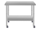 36''*24'' Commercial Work Table for Restaurant and Home Stainless Steel Kitchen Prep Table with Under Shelf and wheels