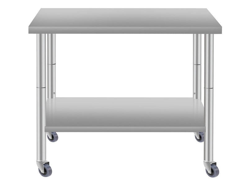 36''*24'' Commercial Work Table for Restaurant and Home Stainless Steel Kitchen Prep Table with Under Shelf and wheels