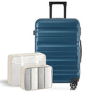 Hardshell ABS Luggage Set 24-Inch Spinner Suitcase with 2 Packing Cubes
