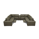 Upholstered Large Arms Sectional With Recliner Seats