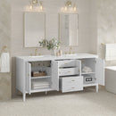 James Martin Myrrin 72" Double Bathroom Vanity, Bright White