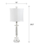 Karat - Contemporary Crystal Table Lamp (Set of 2) - Clear Crystal / Chrome / White Softback by HouseOfZazla