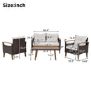 4 Piece Garden Furniture, Patio Seating Set by Unique Piece Furniture