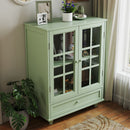 Minimalist Buffet Cabinet With Double Glass Doors And Drawer by HouseOfZazla