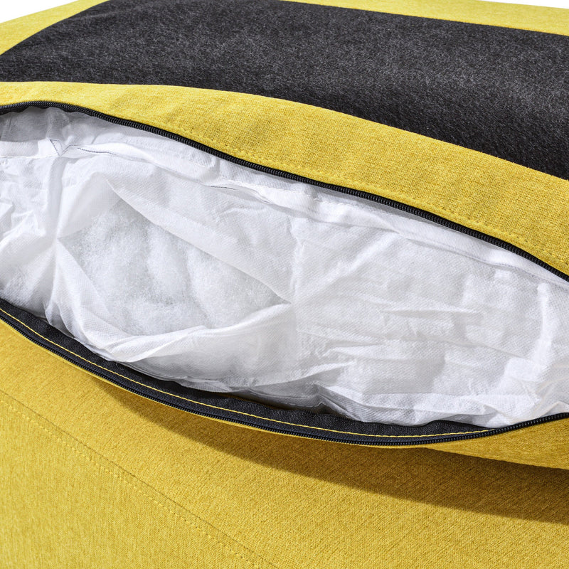 65" Mid-Century Modern Fabric Corner Lounge Chair, Upholstered Indoor Chaise Lounge for Bedroom, Office, Small Living Room & Apartment