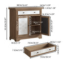 Rustic Vintage Accent Cabinet with Carved Floral Panels
