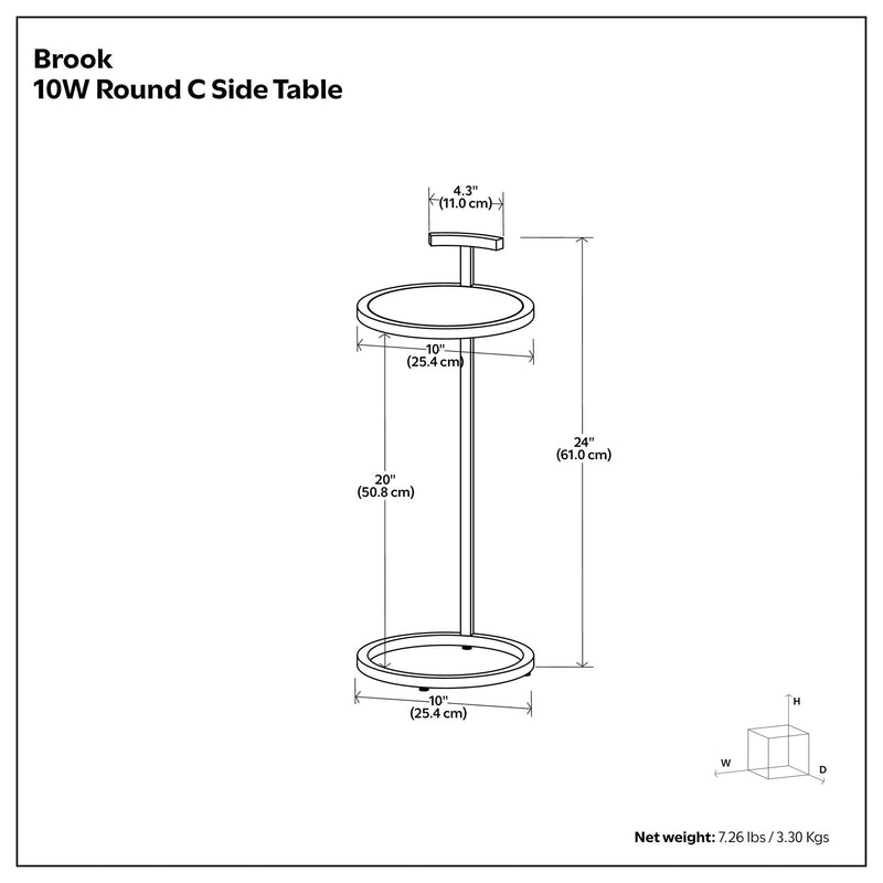 Brook - C Side Table - White / Gold, photo 5 of 5