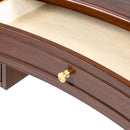 Dauphin Gold Accent 5-Drawer Wood Executive Desk Dark Walnut Ash Wood & Veneer by HouseOfZazla