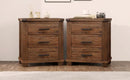 Rustic Three Drawer Reclaimed Solid Wood Farmhouse Nightstand Set of Two by HouseOfZazla
