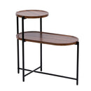 Round Coffee Table With Storage Tray 2 Tier Oval End Tables Wooden Small Side Table For Living Room by Unique Piece Furniture