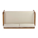 2-Pieces Outdoor Sofa Set with Cushions Teak Acacia Wood by HouseOfZazla