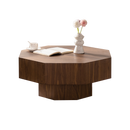 30.51 Inch Wooden Octagonal Coffee Table for Living Room