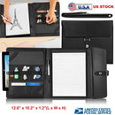 Padfolio Portfolio Folder Business Document Organizer PU Leather Padfolio Holder Case for 9.7" iPad Tablet Business Cards