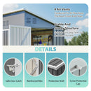 4x8 Slope-Roof Reinforced Storage Shed with Weatherproof Sloping Roof & 4 Air Vents, Heavy-Duty Sturdy Metal Frame, Left/Right Optional Door, Outdoor Tool Shed Warehouse for Garden Storage Pet House by Montret