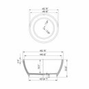 52.7 Inch Round Freestanding Solid Surface Soaking Bathtub