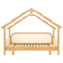 Twin Size Wood Treehouse Bed with Soft Cushion Rails