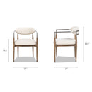 Artemis - Mixed Material Upholstered Dining Arm Chair - Warm White by HouseOfZazla