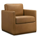 Darien Tan Leather Swivel Chair