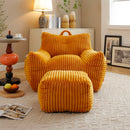 Giant Bean Bag Chair With Armrests And Footstool by HouseOfZazla