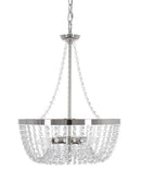 Alsy 16"W 4-Lights Bling Polished Nickel Pendant Chandelier with Crystal Glass Beads by LampsUSA