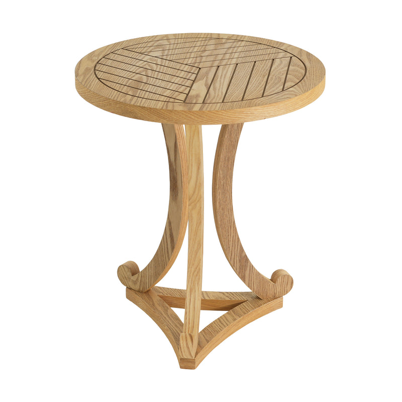 Natural Finish Round Wood Accent Table, photo 6 of 10
