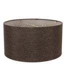 Chocolate Burlap Shallow Drum Lampshade 18"x18"x10"
