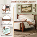 King Size Upholstered Platform Bed with Button Tufted Headboard by HouseOfZazla