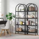 Tall 4 Tier Arched Open Bookshelf Storage Rack - Black by HouseOfZazla