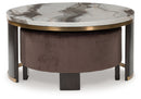 Jazmore - Nesting Cocktail Tables (Set of 2) - Brown / Brass Finish