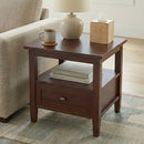 Warm Shaker - End Table With Smooth Drawer Storage - Brown by HouseOfZazla