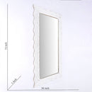 Handcarved Wave Design Rectangle Mirror Accent Enhancing Space - Antique White by Unique Piece Furniture