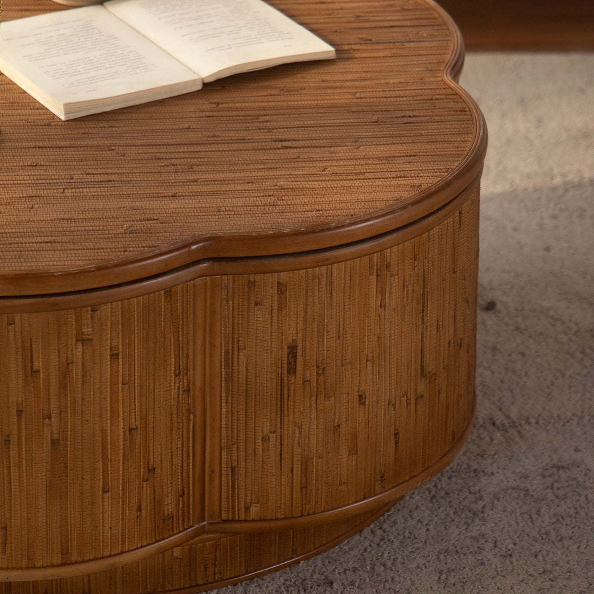 Flower-Shaped Rattan Coffee Table with Storage, photo 9 of 10