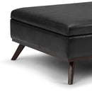 Owen - Square Coffee Table Storage Ottoman - Distressed Black by HouseOfZazla