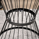 16" Steel Patio Side Table, Garden End Table with Hourglass Design, Accent Table for Outdoor and Indoor Use, Black