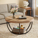 2 Tier Circle Coffee Table With Storage Shelves by HouseOfZazla