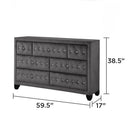 Sophia - 7 Drawer Dresser - Gray by HouseOfZazla