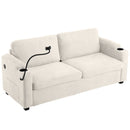 Sleeper Sofa Loveseat Sofa With Full Size Mattress, 2 USB Ports, 2 Cup Holders, 2 Side Pockets And Phone Holder by HouseOfZazla